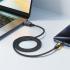 ACEFAST C21-03 1.2m USB C to USB C Cable 60W Charging Data Transfer Braided Cord with Colorful Light - Black